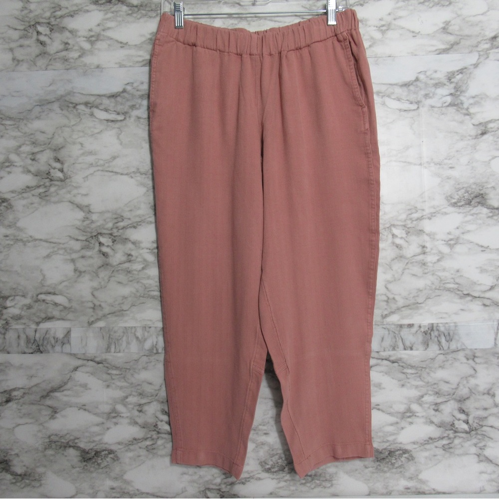 J. Jill Rose-Tone Elastic Waist Cropped Easy Pants